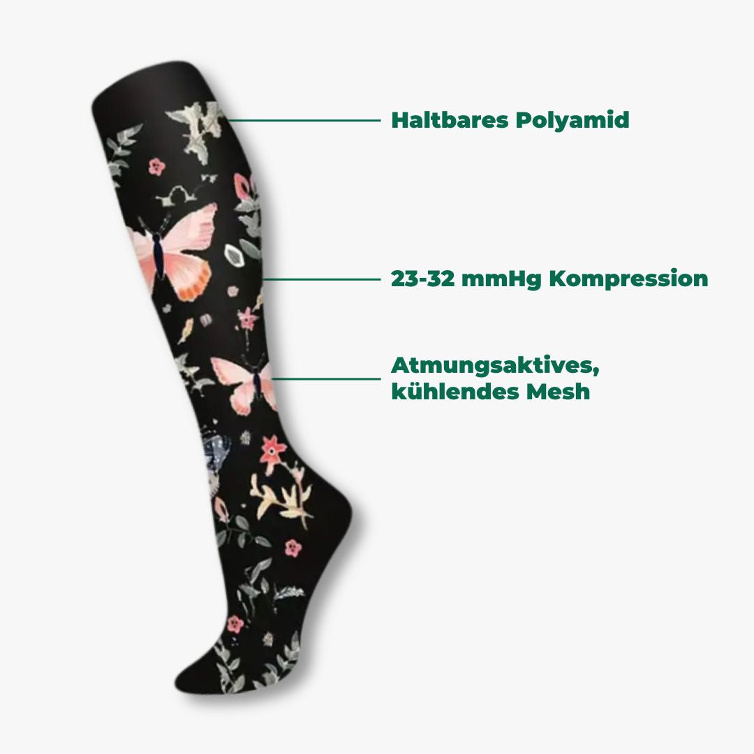 Kompressionsstrümpfe Flower New