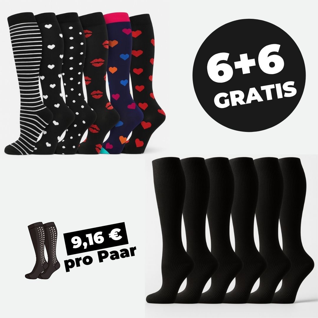 Kompressionsstrümpfe BlackLove Mix 6+6 GRATIS